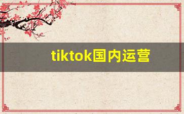 tiktok国内运营_tiktok 国内
